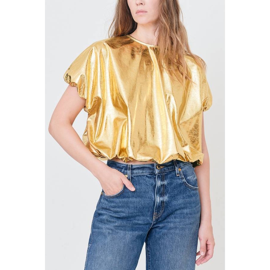 Secular Georgina Metallic Top In Metallic M New Quietluxury Festival Retro Glam